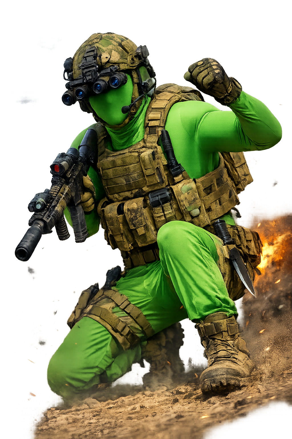 Greenplay striking a pose